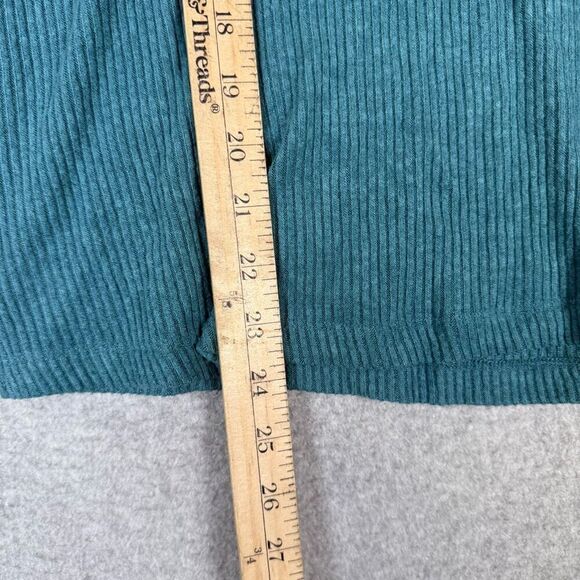 Anthropologie Vanessa Virginia Women Small Cowl Neck Sleeveless Top Green Ribbed - Picture 2 of 7